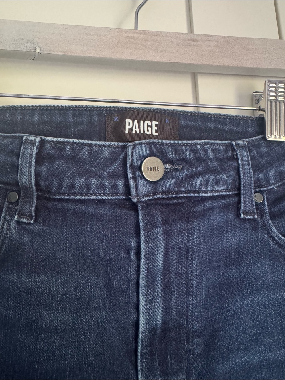 PAIGE Claudine High Rise Ankle Flare Jeans Moody Dark Wash Size 30 Classic - Picture 2 of 12